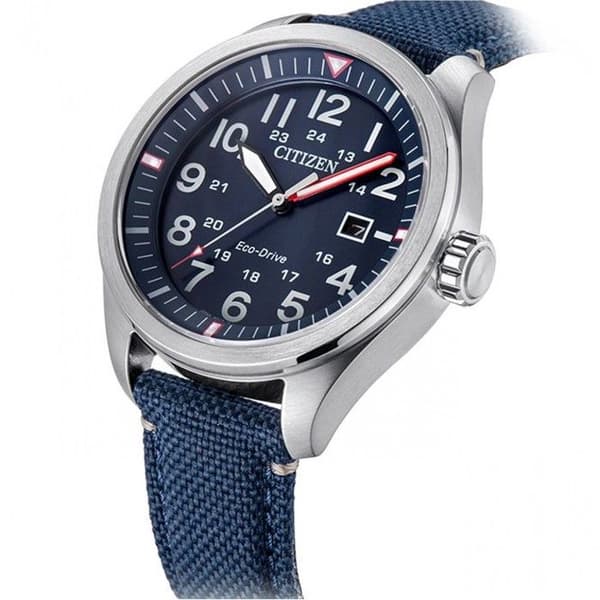 Citizen - Citizen AW5000-16L sportklocka herrklocka Läderarmband datum blå Ref 57008
