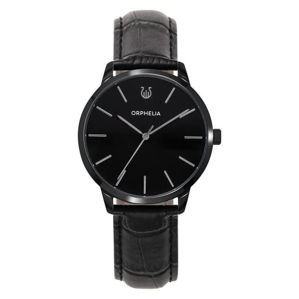 ORPHELIA Herrklocka - Kvarts - Analog - Läderarmband - Svart - OR61905