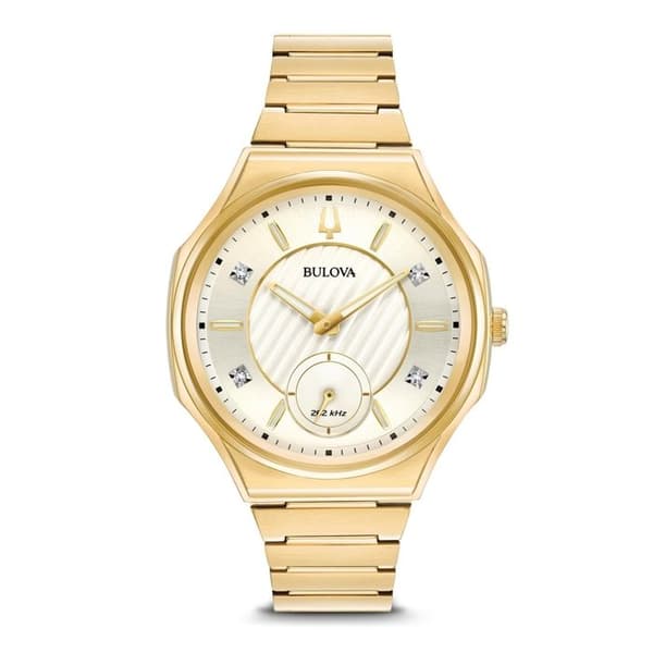 BULOVA analog klocka för kvinnor med kvartsurverk i rostfritt stål - 97P136