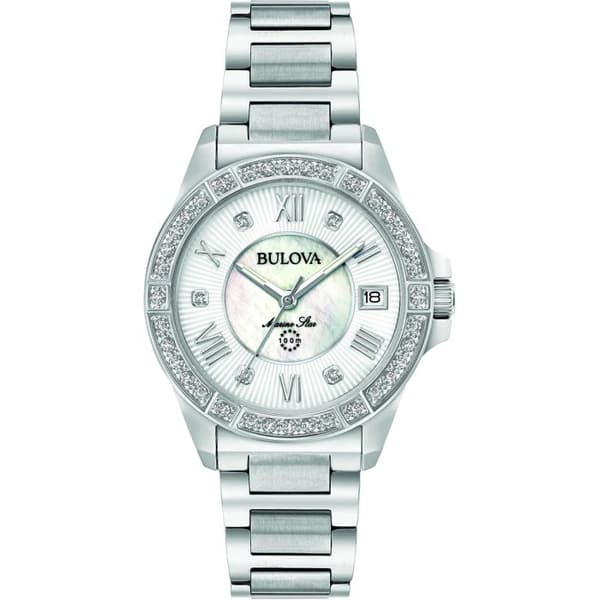 BULOVA analog klocka för kvinnor med kvartsurverk i rostfritt stål - 96R232