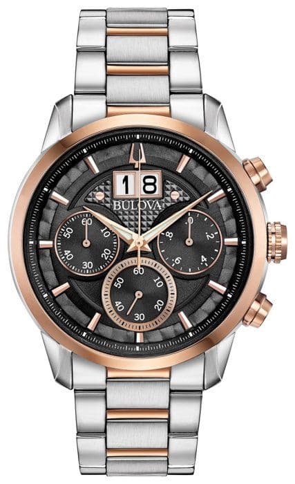 Klocka armbandsur BULOVA Chronograf för kvinnor med kvartsrörelse i rostfritt stål - 98B335