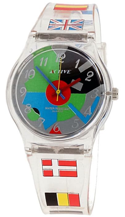 ACTIVE Watch -ACT-006 för kvinnor - Quartz - Flerfärgad plastrem