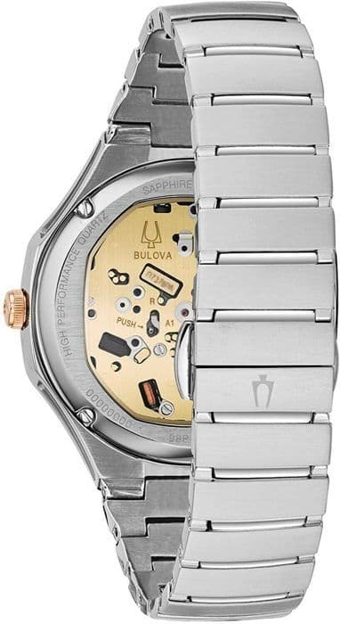 BULOVA analog klocka för kvinnor med kvartsurverk i rostfritt stål - 98P182