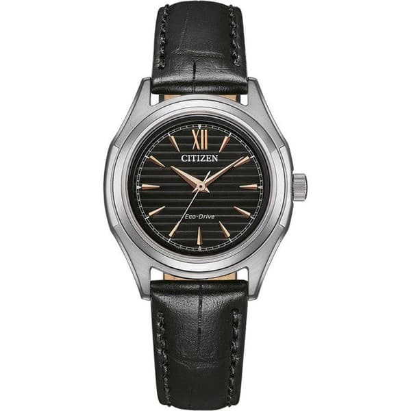 Citizen FE2110-14E Damklocka - Svart läderband - Vattentät 10 Atm - Solenergi