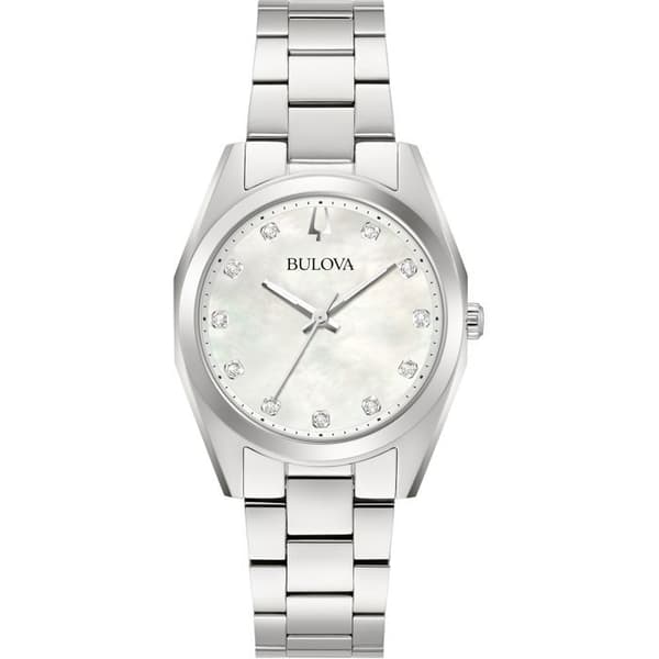 BULOVA 96P228 Damklocka - Grått stålarmband - Pärlemorurtavla - Vattentät 3 Atm