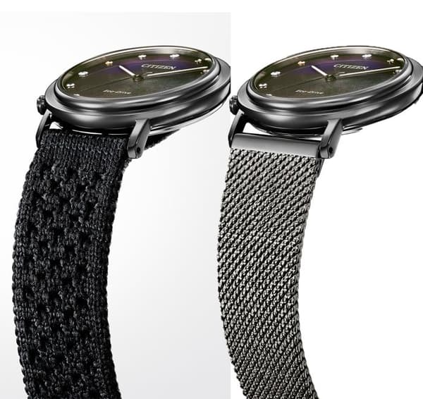 Citizen - Damklocka - Eco-Drive - Analog - Svart tygrem - EM1007-47E
