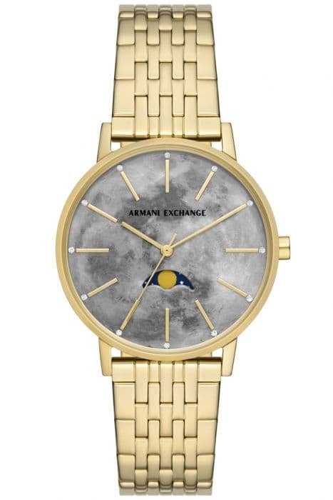 Armani Exchange Damklocka - Modell AX5586 - Guld armband i rostfritt stål - 5 ATM vattentät