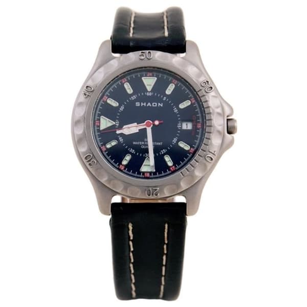 SHAON Läder Analog Quartz Herrklocka - SHAON Brand - Analog Display Type - Quartz Movement