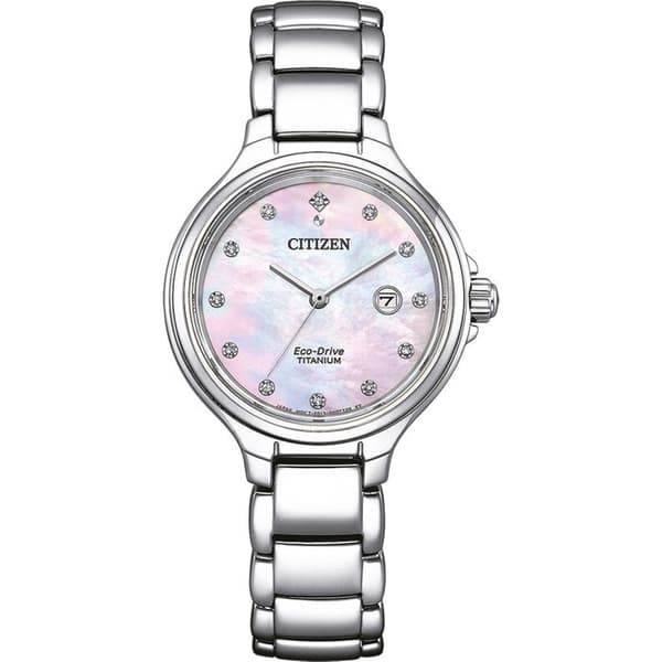 Citizen - Damklocka - Eco-Drive - Analog - Silver Titanium Armband - EW2680-84Y