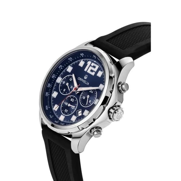 ORPHELIA Quartz Multi-Dial Herrklocka Svart gummiarmband OR86700