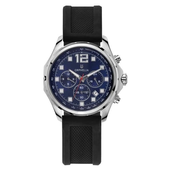 ORPHELIA Quartz Multi-Dial Herrklocka Svart gummiarmband OR86700
