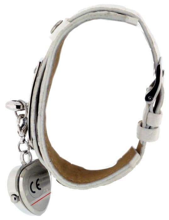 @TIME-White Leather Quartz Movement Analog Damklocka-422-1007-11