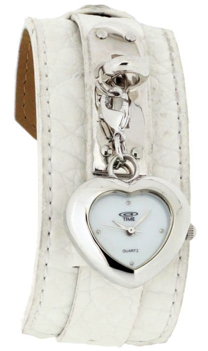 @TIME-White Leather Quartz Movement Analog Damklocka-422-1007-11