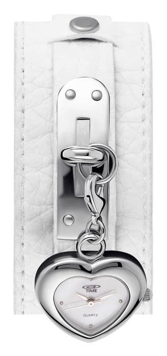 @TIME-White Leather Quartz Movement Analog Damklocka-422-1007-11