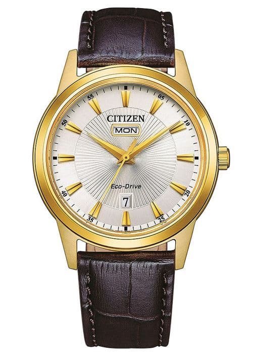 Citizen - Herrklocka - Eco-Drive - Analog - Brunt läderband - AW0102-13A