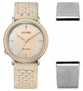 Miniatyrbild 3 av 4: Citizen - Damklocka - Eco-Drive - Analog - Beige tygrem - EM1006-40A