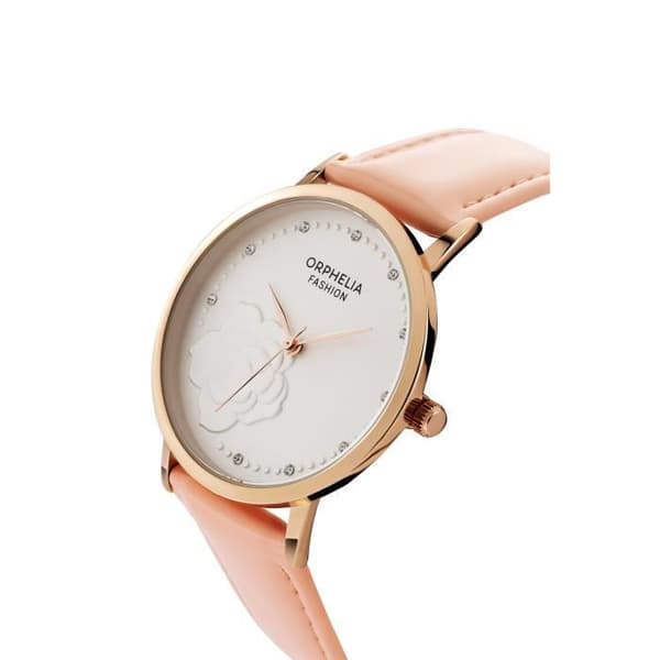 Orphelia Fashion Damklocka OF711902 Analog Quartz - Rosa läderarmband - Diameter 38 mm - Vattentät 3 bar