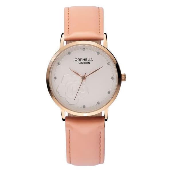 Orphelia Fashion Damklocka OF711902 Analog Quartz - Rosa läderarmband - Diameter 38 mm - Vattentät 3 bar