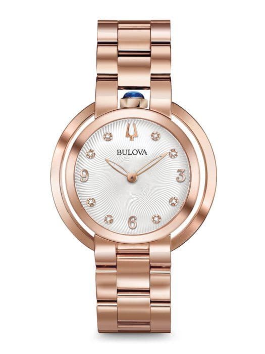 BULOVA analog klocka för kvinnor med kvartsurverk i rostfritt stål - 97P130