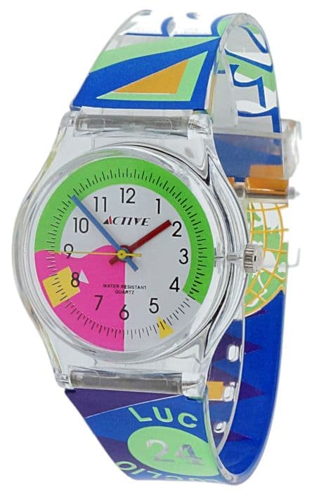 ACTIVE Watch -ACT-014 för kvinnor - Kvarts - Flerfärgad plastrem