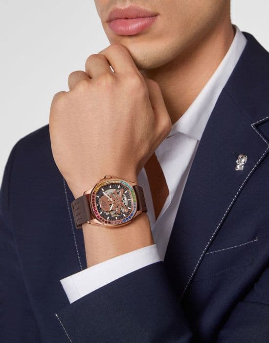 Philipp Plein Watch - Herr - PWRAA0623 - Brun silikon - 42mm - 5 bar