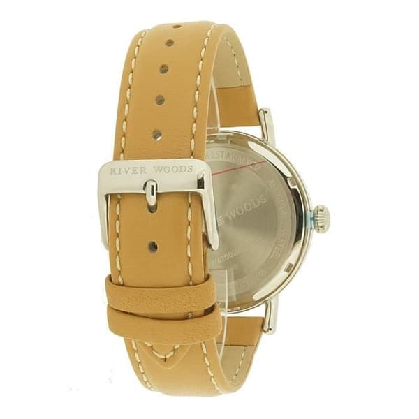 River Woods Analog Quartz Movement Läderklocka för män RW420020
