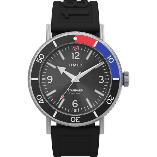 Timex Watch - Herr - TW2V71800 - Svart gummi - 42 mm - Silver - Svart