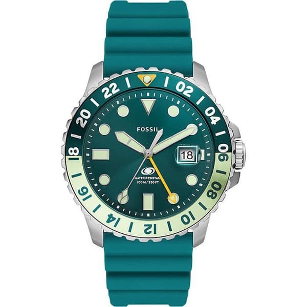 FOSSIL Herrklocka FS5992 - Blå silikonrem - Vattentät 10 Atm