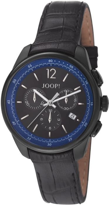 Klocka - Joop - Observer Chronograph - Svart - Läder - Vattentät 5 ATM