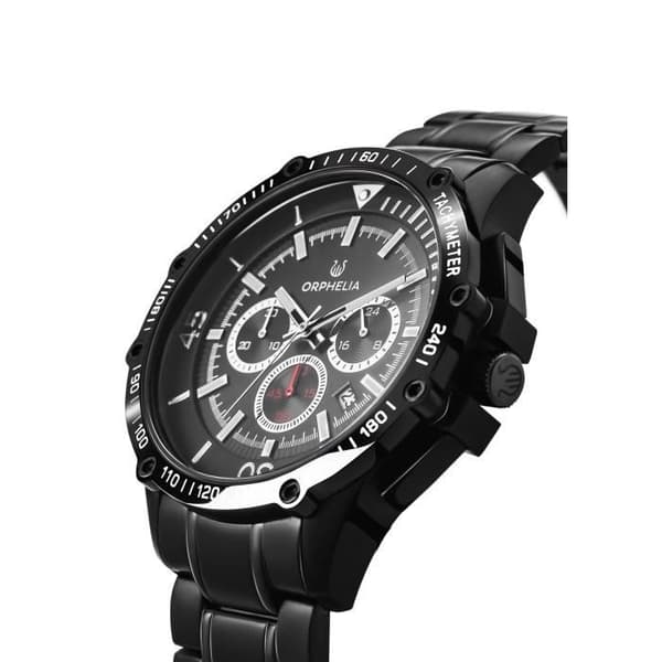 Herrklocka ORPHELIA Quartz Chronograph Armband i rostfritt stål Svart OR82813