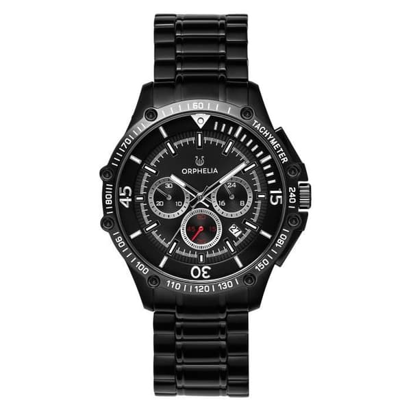 Herrklocka ORPHELIA Quartz Chronograph Armband i rostfritt stål Svart OR82813