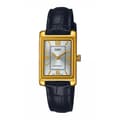 Miniatyrbild 1 av 4: Casio Watch - Dam - LTP-1234PGL-7A2EF - Svart läder - Vattentät 3 Atm