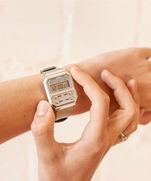 Casio Watch - Unisex - A100WEF-8AEF - Beige - Plast - Kvarts - Digital