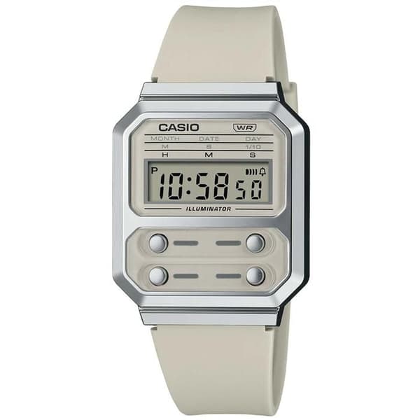 Casio Watch - Unisex - A100WEF-8AEF - Beige - Plast - Kvarts - Digital
