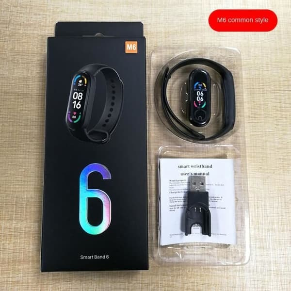 M6 Common StyleBlack-M6 Cross Smart Sports Armband Puls- och blodtrycksmätning