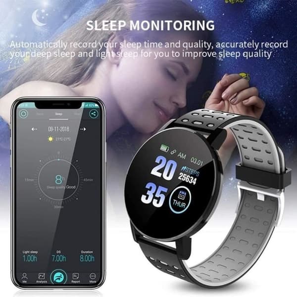 Bluetooth Smart Watch Herr Dam Blodtryck SmartWatch Sports Watch Whatsapp för Android iOS Smartwatch (Färg: Svart