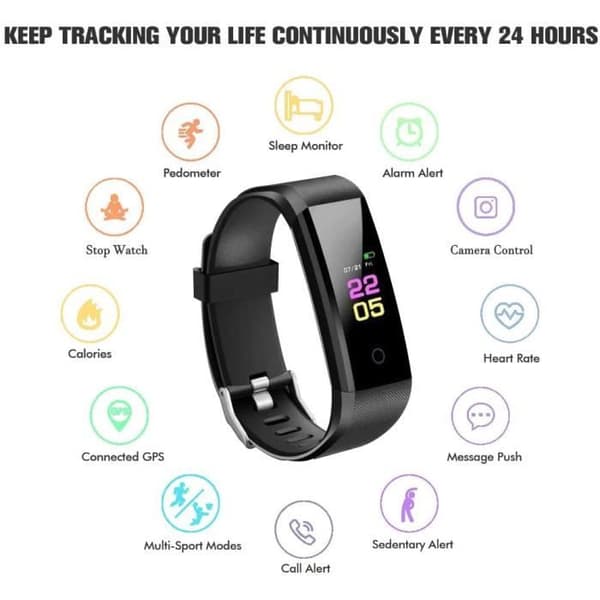 Connected Watch, Women Men Connected Armband, IP67 Vattentät Smartwatch, Fitness Tracker, Walking Pedometer[25]