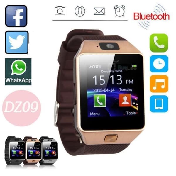 Smart klocka - DZ09 - Svart - Bluetooth - Kamera - Sport