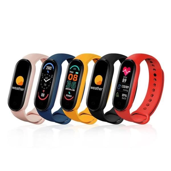 M6 Smart Watch, Fitness Armband, Pulsmätare, Blodtrycksmätare, Svart Skärm -BH1746
