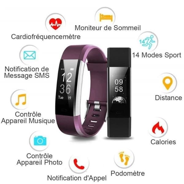 Ansluten klocka Kvinnor Män Smartwatch Stegräknare Ansluten armband Vattentätt Barn Sport Konditionsfrekvens Mätare Smart Watch Fitness
