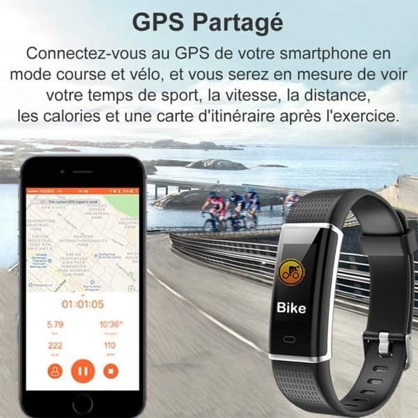 Connected Watch, Connected Armband Color Screen Stegräknare Fitness Activity Tracker Svart