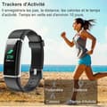 Miniatyrbild 2 av 4: Connected Watch, Connected Armband Color Screen Stegräknare Fitness Activity Tracker Svart