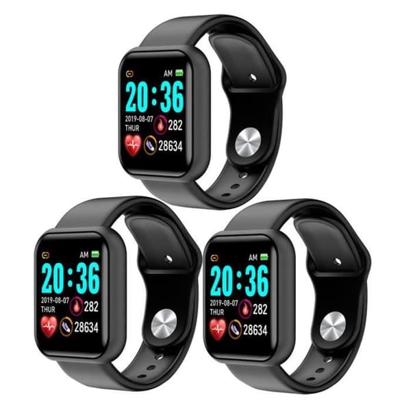 D20 Herr Dam Smart Watch Vattentät Blodtryck Y68 Smartwatch Monitor från f -three svart
