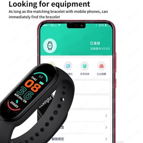 Smartwatch - Fitpro - M6 - Bluetooth - Musik - Hjärtfrekvens