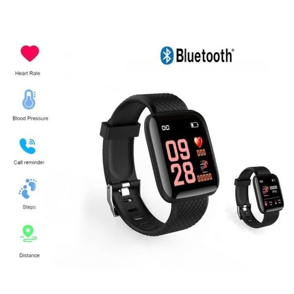 Sportsmartwatch - ID116 - Unisex - Pulsmätare - Vattentålig - 1.3 tums skärm