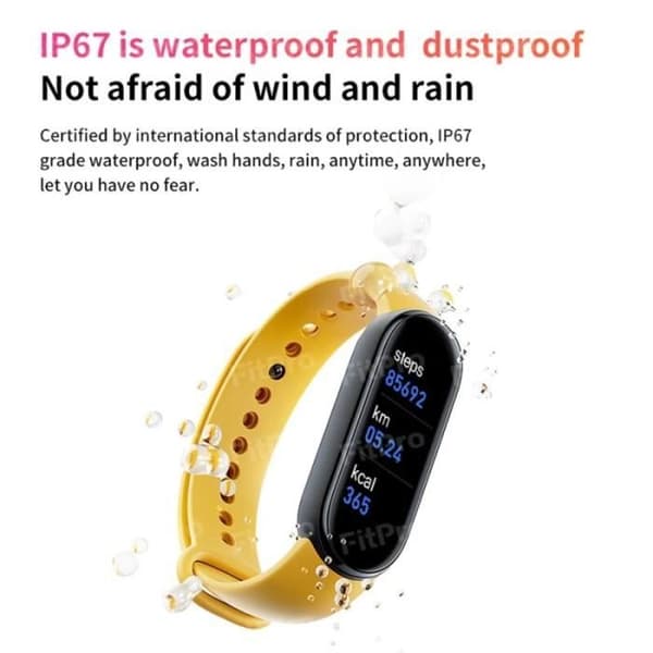 M6 Band 6 smartklocka, fitnessmonitor, puls, blodtryck, skärmläckor 01 -WGHY4972