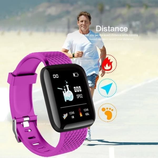 Dropshipping D13 Smart Watches ID116Plus Puls Smart Band Fitness Sportarmband-Rött med låda