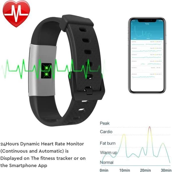 Connected Watch Dam Herr, Connected Watch Barn, Smartwatch Touch Armband Connected Vattentät Sport Stegräknare Cardio Montr293