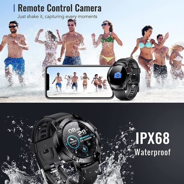 AGPTEK Connected Watch Herr, Smartwatch Sport Watch, IP68 Waterproof Connected Armband Fitness Tracer Puls/Sömn/P