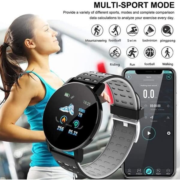 Bluetooth Smart Watch Herr Dam Blodtryck SmartWatch Sports Watch Whatsapp för Android iOS SmartWatch (Färg: B,494